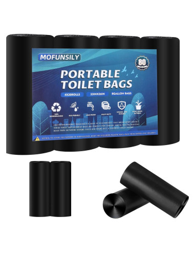 80 Bolsas de Baño Compostables MOFUNSILY 30L para Camping