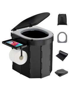 Inodoro Portátil PAHTTO Plegable con Cojín y Estante