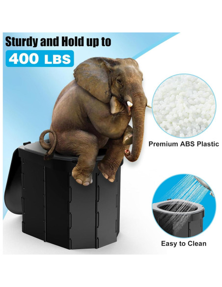 Inodoro Portátil PAHTTO Plegable con Cojín y Estante