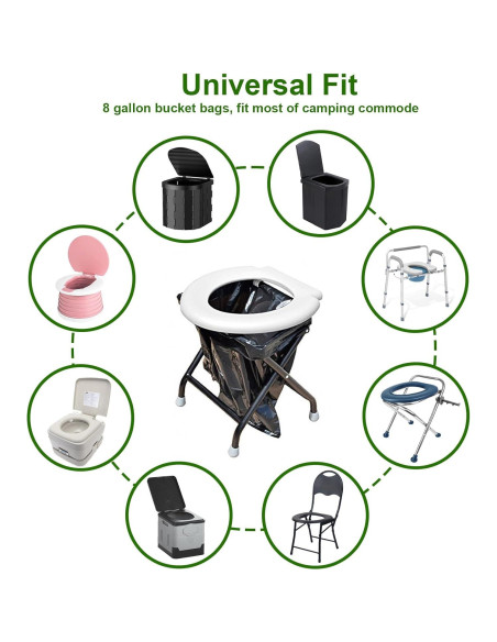 80 Bolsas de Baño Compostables MOFUNSILY 30L para Camping