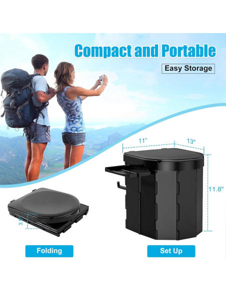 Inodoro Portátil PAHTTO Plegable con Cojín y Estante