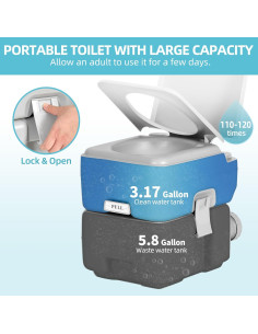 Inodoro Portátil YITAMOTOR 22L con Bomba Doble Acción 2