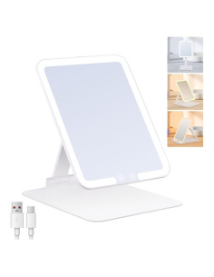 Espejo de Maquillaje Iluminado GREENFROM 19x13 cm Plegable