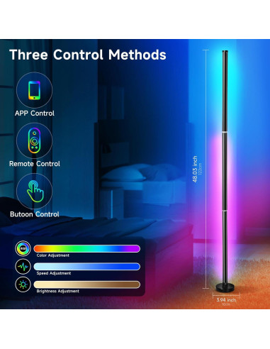 Lámpara de Pie RGB LED Inteligente Bida KBB-10 Control Remoto