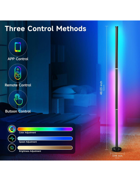 Lámpara de Pie RGB LED Inteligente Bida KBB-10 Control Remoto