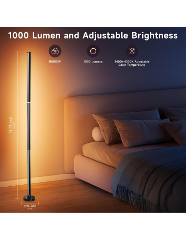 Lámpara de Pie RGB LED Inteligente Bida KBB-10 Control Remoto