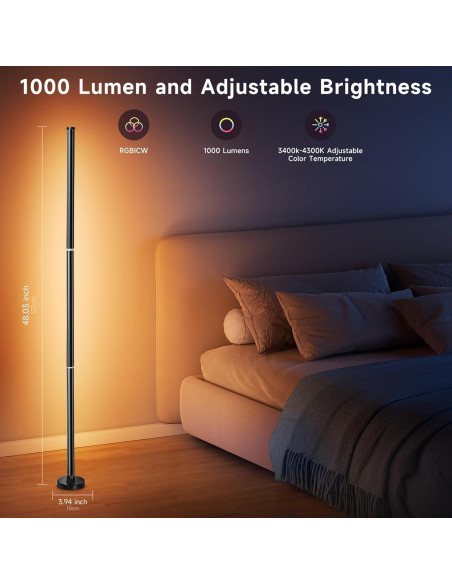 Lámpara de Pie RGB LED Inteligente Bida KBB-10 Control Remoto