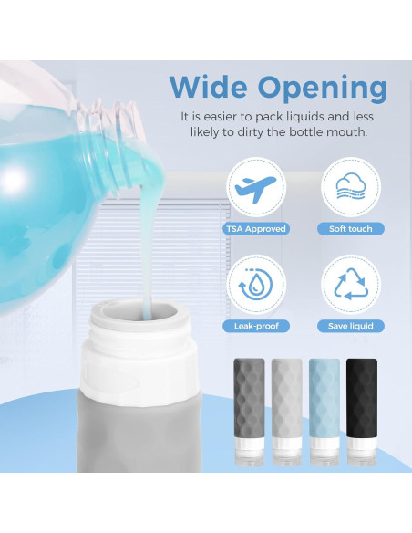 Set de 16 Botellas de Viaje Silevoler Aprobadas por TSA