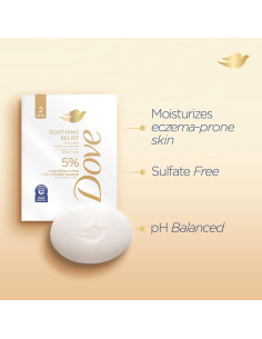 Dove Barra de Belleza Sin Fragancia 5 Barras 212.6 g Alivio Eczema 2
