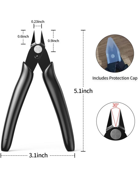 Cortador de Alambre BOENFU BF-170 12.7 cm Precisión Negro