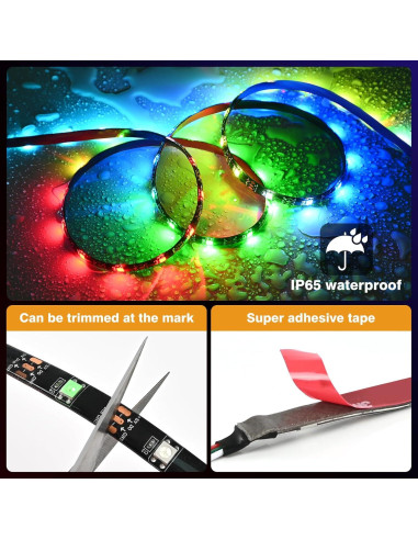 Tira de Luz LED RGB G GEEKEEP 5m Control APP Impermeable