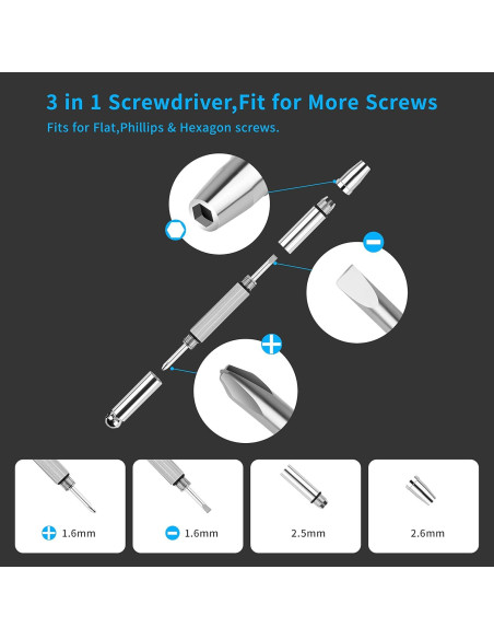 Kit de Reparación de Gafas HQVOIC con Destornilladores y Tornillos