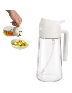 Dispensador de Aceite 2 en 1 Genérico 470ml Vidrio Blanco 2