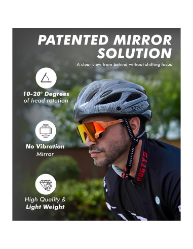 Gafas de Ciclismo TriEye Naranjas con Espejo Retrovisor UV-400