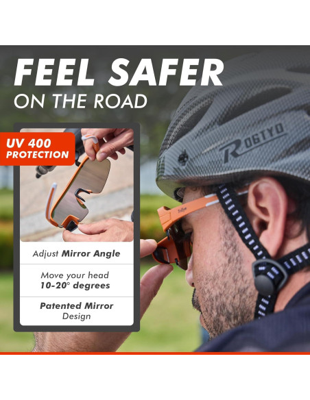 Gafas de Ciclismo TriEye Naranjas con Espejo Retrovisor UV-400