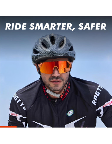 Gafas de Ciclismo TriEye Naranjas con Espejo Retrovisor UV-400