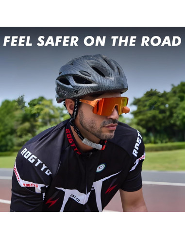 Gafas de Ciclismo TriEye Naranjas con Espejo Retrovisor UV-400