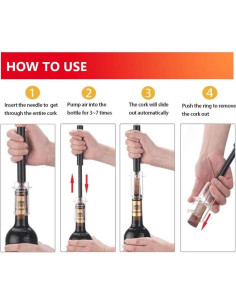 Abridor de Vino Tyzine 4PCS con Bomba de Aire y Cortador 2