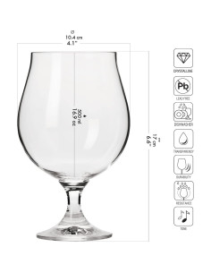 Set de 6 Vasos de Cerveza Krosno 420ml y 500ml Reutilizables 2