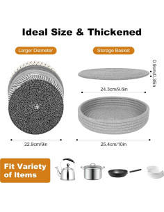 Trivetes de Algodón TIAMECH 9" Redondos Set 5 Piezas 2