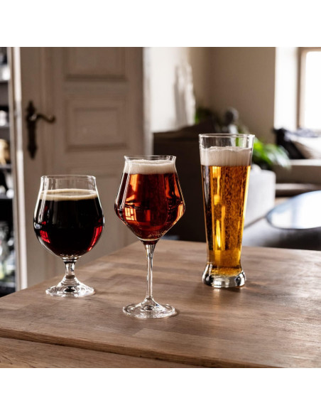 Set de 6 Vasos de Cerveza Krosno 420ml y 500ml Reutilizables