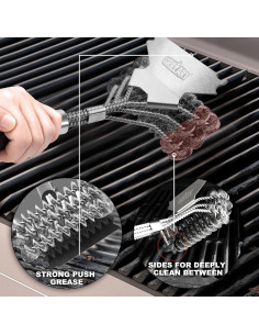 Limpiador de Parrilla Weetiee Sin Cerdas 45.72 cm Acero Inoxidable 2