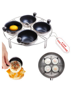 Insertador de Huevos Poached Eggssentials 4 Tazas Acero Inoxidable