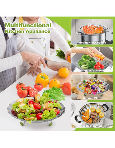 Cesta de Vapor Pavsrmy Acero Inoxidable Expandible 15-23 cm