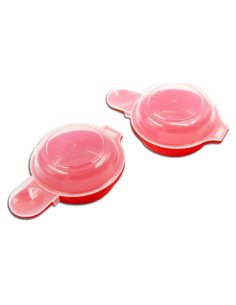 Cocedor de Huevos HORNO Set de 2 Antiadherente Rojo
