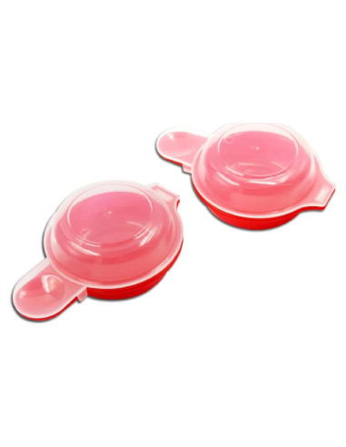 Cocedor de Huevos HORNO Set de 2 Antiadherente Rojo