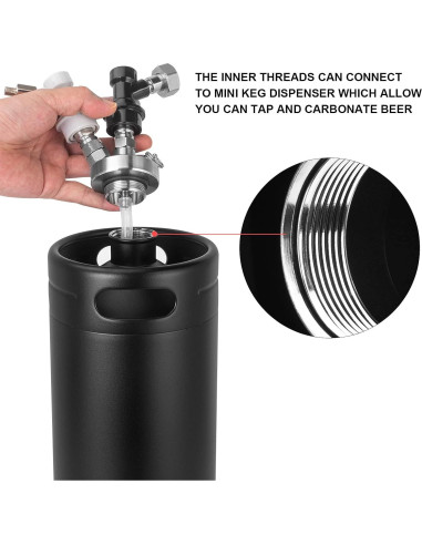 Mini Barril Acero Inoxidable 1.14kg 33cm para Cerveza