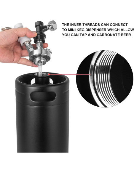 Mini Barril Acero Inoxidable 1.14kg 33cm para Cerveza