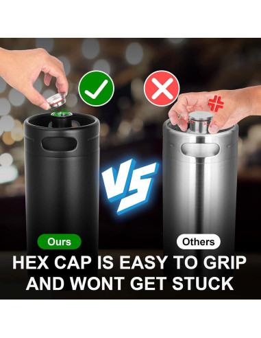 Mini Barril Acero Inoxidable 1.14kg 33cm para Cerveza