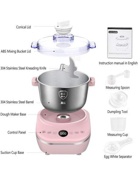 Hacedor de Masa Aiziyo 7.3L Acero Inoxidable Rosa