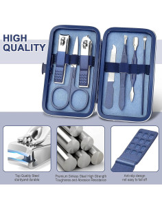 Juego de Manicura Aceoce Kit de Cuidado Personal Azul 2