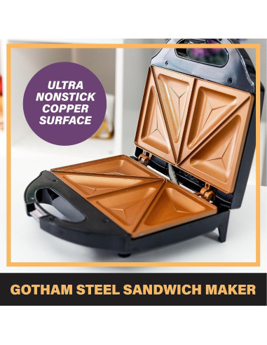 Sandwichera Antiadherente Gotham Steel 2 en 1 para 4 Sándwiches