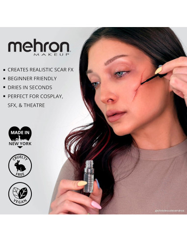 Mehron Makeup Rigid Collodion 4ml | Cicatriz SFX Profesional