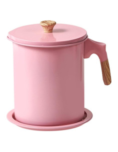 Contenedor de Grasa Tissting 1.4L con Colador y Tapa Rosa