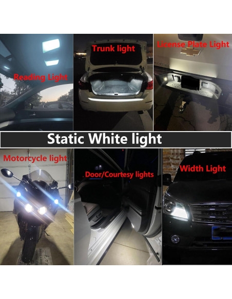 2 Pcs Bombilla LED T10 RGB FZSSHYG Control Remoto 16 Colores