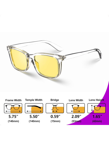 Gafas VISOONE Antirreflejo Cuadradas para Juegos y Conducción