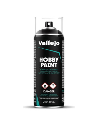 Spray de Pintura Hobby Vallejo Negro 400 ml. Acabado Mate