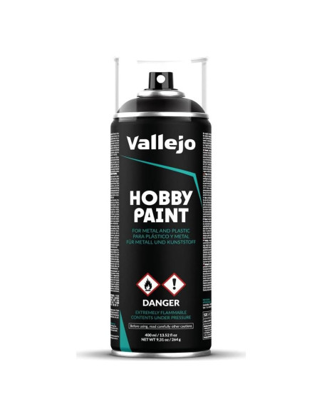Spray de Pintura Hobby Vallejo Negro 400 ml. Acabado Mate Spray de Pintura Hobby Vallejo Negro 400 ml. Acabado Mate
