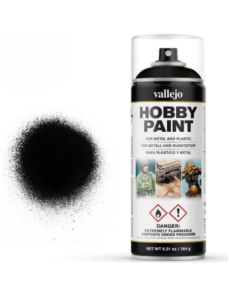 Spray de Pintura Hobby Vallejo Negro 400 ml. Acabado Mate Spray de Pintura Hobby Vallejo Negro 400 ml. Acabado Mate