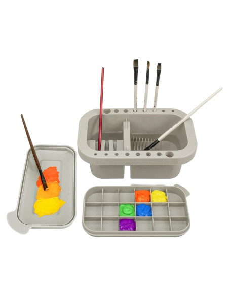 Limpiador de Pinceles MyLifeUNIT con Paleta y Lavabo Gris