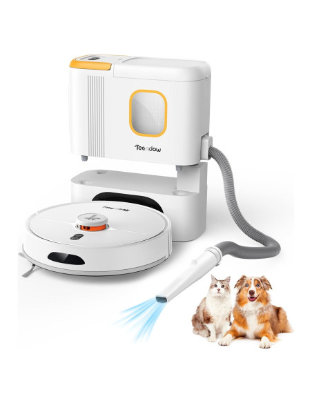 Aspiradora Robot Teendow D20SMAX+ 6000Pa con Mopa y Auto-Desvaciamiento
