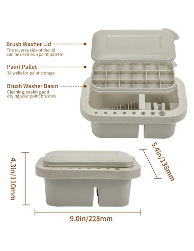 Limpiador de Pinceles MyLifeUNIT con Paleta y Lavabo Gris