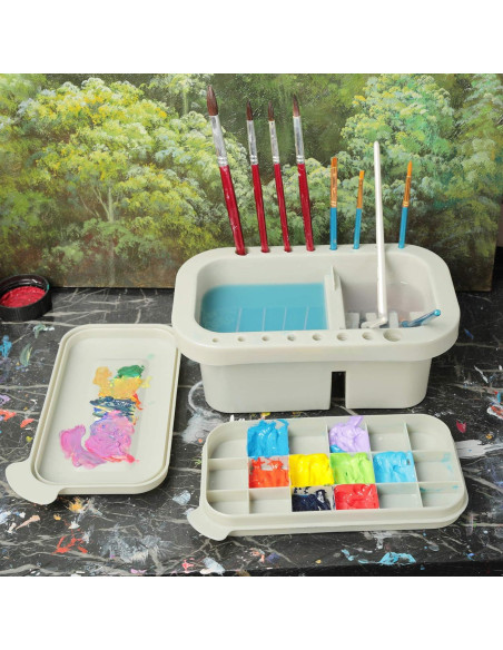 Limpiador de Pinceles MyLifeUNIT con Paleta y Lavabo Gris