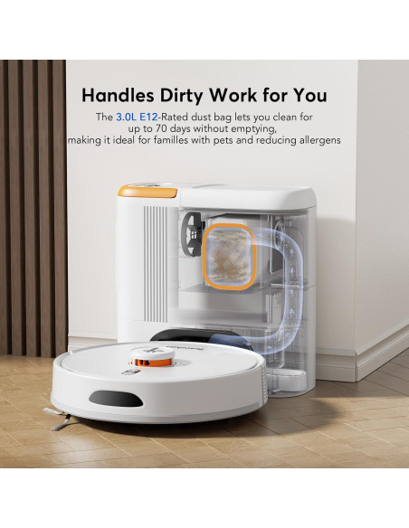 Aspiradora Robot Teendow D20SMAX+ 6000Pa con Mopa y Auto-Desvaciamiento