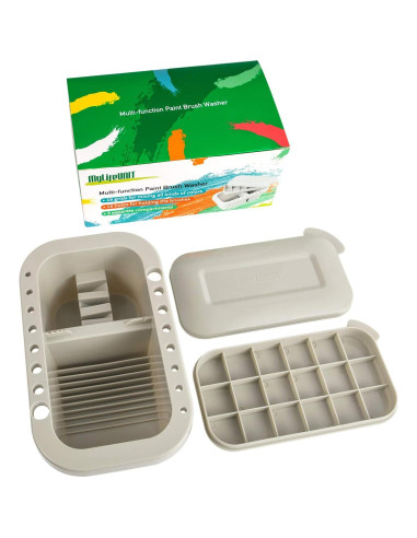 Limpiador de Pinceles MyLifeUNIT con Paleta y Lavabo Gris