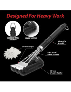 Cepillo y Raspador para Parrilla GRILLART 45,72 cm 3 en 1 2